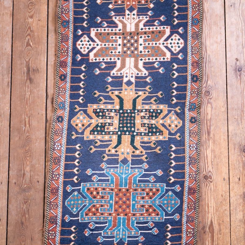 コーカサス地方 ジョージアン絨毯 青 横長 | Scandinavian Keramik