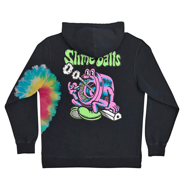 パーカ スライムボールズ SLIME BALLS Puff Balls Pullover Hoodie Mens Sweatshirt （Dark  Rainbow）