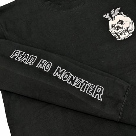 KROOKED スウェット クルキッド　KROOKED SKATEBOARDS NO MONSTER CREWNECK SWEAT（BLACK）