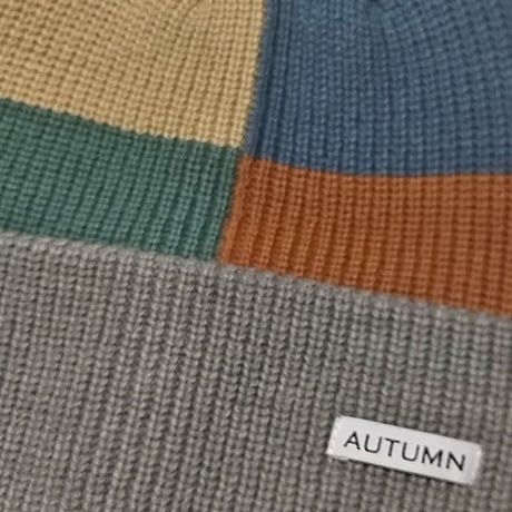 AUTUMN ビーニー 　AUTUMN HEADWEAR PATCHWORK BEANIE （GREY） オータム スノー スノーボード