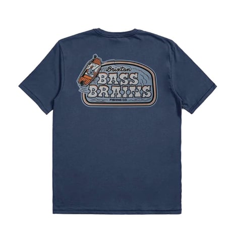BRIXTON Ｔシャツ 半袖 ネイビー ブリクストン メンズ　BASS BRAINS BOAT S/S STT （WASHD NAVY）