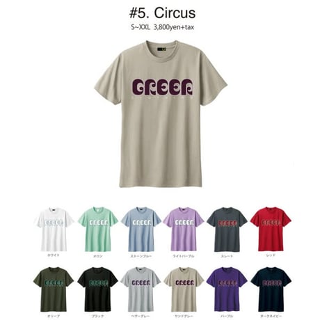 GREENCLOTHING Tシャツ 半袖 メンズ レディース　グリーンクロージング  CIRCUS TEE （サンドグレー）