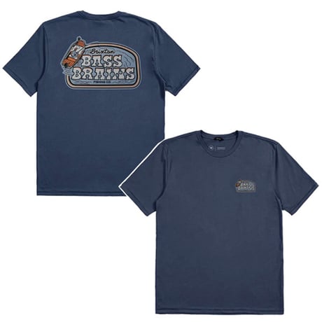 BRIXTON Ｔシャツ 半袖 ネイビー ブリクストン メンズ　BASS BRAINS BOAT S/S STT （WASHD NAVY）