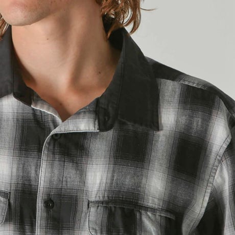 FORMER シャツ 半袖 フォーマー　FORER BROADCAST PLAID SS SHIRT （BLACK）