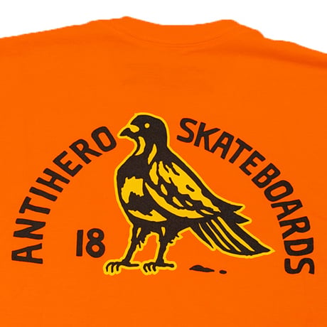 ANTIHERO SKATEBOARDS Tシャツ アンタイヒーロー 蛍光オレンジ 半袖　ANTIHERO ROCK DOVE FILL S/S POCKET TEE (SAFETY ORANGE)