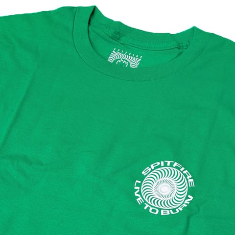 SPITFIRE WHEELS Tシャツ 半袖 スピットファイア 緑　SPIT FIRE LIVE TO BURN S/S TEE（GREEN)
