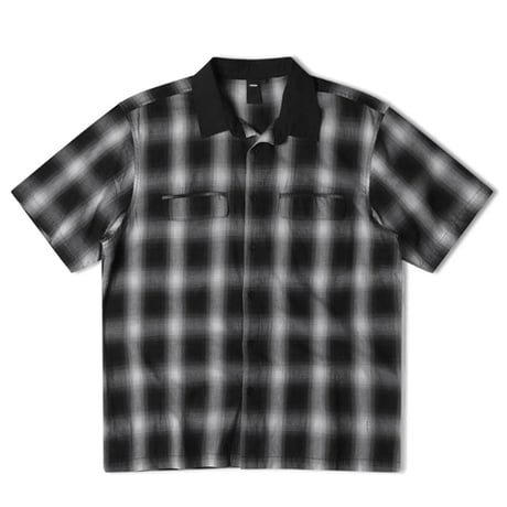 FORMER シャツ 半袖 フォーマー　FORER BROADCAST PLAID SS SHIRT （BLACK）