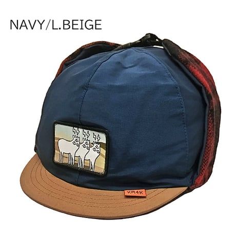 23-24 KM4K キャップ　KM4K CAP 10 60/40 “サイズ⇒59cm ”（L.BEIGE/BLUE　NAVY/L.BEIGE） カモシカ