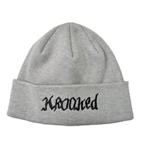 KROOKED ビーニー ライトグレー クルキッド　KROOKED SKATEBOARDS DOUBLE OK SCRIPT CUFF BEANIE （HEATHER GREY）