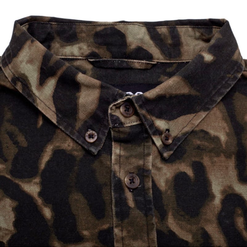 GX1000 / Long Sleeve Hounds Tooth BDシャツ GX1000 シャツ 長袖 ジーエックスセン レオパード Long Sleeve Button