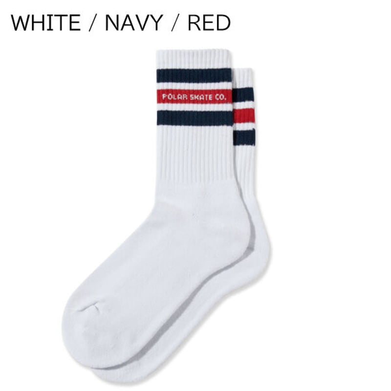 POLAR SKATE CO ソックス ポーラー ホワイト 白 FAT STRIPE SOCK