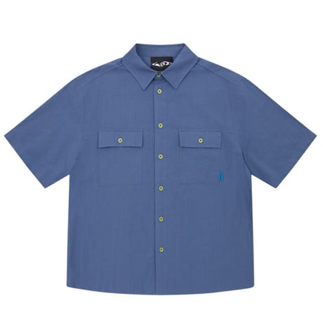 SALE WKND SKATEBOARDS シャツ 半袖 ウィークエンド　WILSON S/S SHIRT (OVERDYED BLUE)
