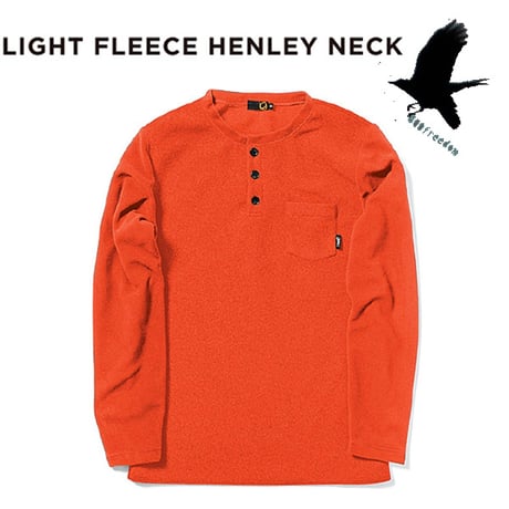SALE 23-24 GREENCLOTHING グリーンクロッシング インナー ヘンリーネック　GREEN CLOTHING LIGHT FLEECE HENLEY NECK  (ORANGE）