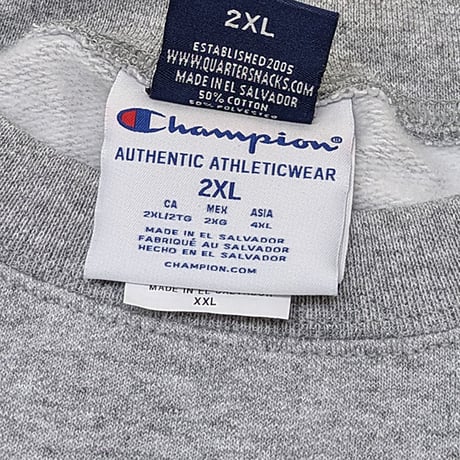 QUARTER SNACKS スウェット トレーナー グレー クウォータースナックス　TRACK CLUB CHAMPION CREWNECK （HEATHER GREY）