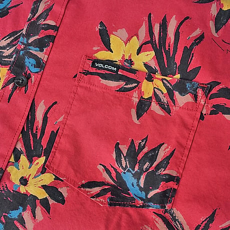 SALE VOLCOM シャツ 半袖 ボルコム メンズ　FLORAL WITH CHEESE SHIRT（CARMINE RED） SALE