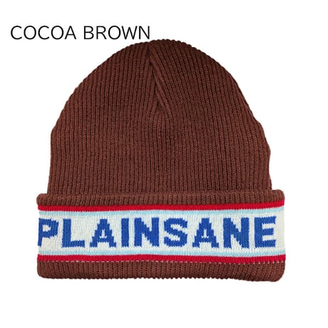 PLAINSANE LOGO BEANIE（BLACK　COCOA BROWN　EGG SHELL）  スノーボード  ニット帽 ビーニー プレインセイン PLAIN SANE
