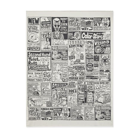 POLAR SKATE CO ブランケット ポーラー　Picnic Blanket Newspaper （White / Black）
