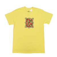 SALE KROOKED Tシャツ クルキッド 半袖　KROOKED SKATEBOARDS FLOWERS S/S TEE （CORNSILK）