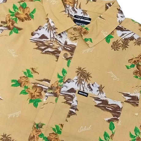 SALE BRIXTON シャツ 半袖 ブリクストン　CHARTER PRINT S/S WVN SHIRT（STRAW/PARADISE）