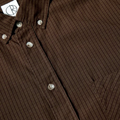 SALE POLAR SKATE CO シャツ 長袖 ポーラー　POPLIN BEN LS SHIRT （BROWN）