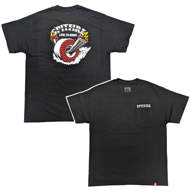 SPITFIRE WHEELS Tシャツ 半袖 黒 スピットファイア BURNOUT S/S
