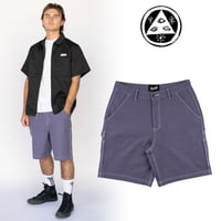 WELCOME SKATEBOARDS パンツ ショーツ ウェルカム　BRACE CANVAS CARPENTER SHORTS （GRAPE）