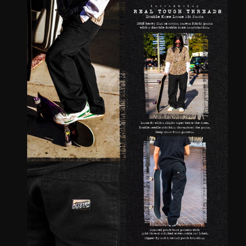 SALE REAL SKATEBOARDS パンツ リアル スケートボード TOUGH THR