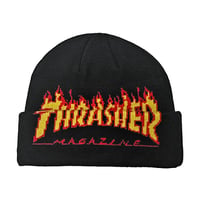THRASHER ビーニー スラッシャー　FLAME BEANIE （BLACK）
