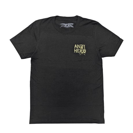 ANTIHERO SKATEBOARDS Tシャツ アンタイヒーロー 黒 半袖　ANTIHERO ABSENTES S/S TEE (INK BLACK HEATHER)