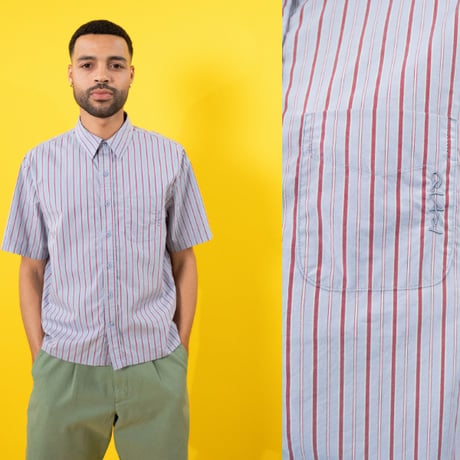 QUASI シャツ 半袖 青 クワジ クワージー クアジ　QUASI SKATEBOARDS Kalvin Short Sleeve Button Up Shirt （Blue）