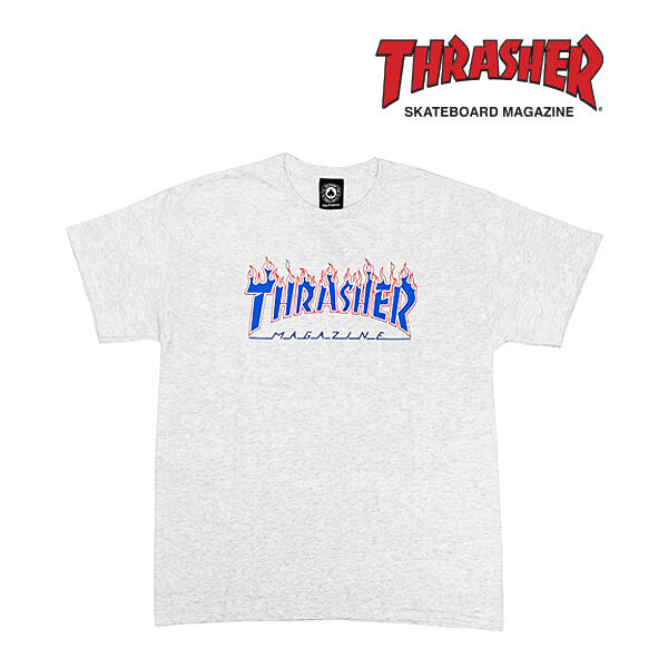 THRASHER スラッシャー Tシャツ 半袖 グレー ロゴ THRASHER MAGAZIN