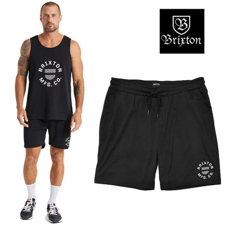 SALE BRIXTON パンツ ショーツ ブリクストン メンズ　SHIELD CREST MESH SHORT PANTS （BLACK）