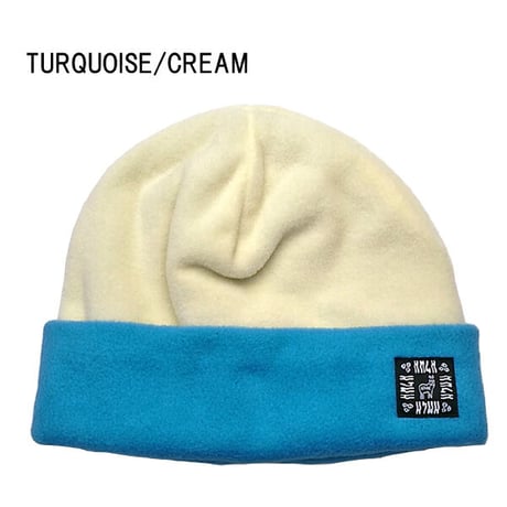 SALE フリース キャップ メンズ レディース カモシカ KM4K FLEECE CAP2 （BLACK/WHITE　BEIGE/D.GREY　TURQUOISE/CREAM）