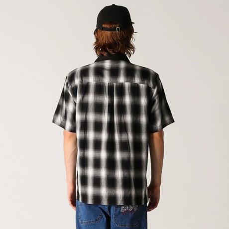 FORMER シャツ 半袖 フォーマー　FORER BROADCAST PLAID SS SHIRT （BLACK）