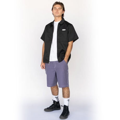 WELCOME SKATEBOARDS パンツ ショーツ ウェルカム　BRACE CANVAS CARPENTER SHORTS （GRAPE）