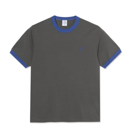 POLAR SKATE CO Tシャツ 半袖  チャコールグレー系 ポーラー メンズ　Ringer Tee  Dirty （Black/Egyptian Blue）