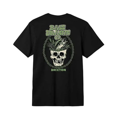 BRIXTON Tシャツ 半袖 黒 ブリクストン メンズ　BASS BRAINS SKULL S/S STT （BLACK）