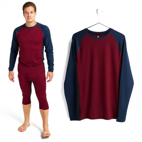 SALE BURTON メンズ バートン インナー Men's Burton Midweight X Base Layer Crew （Dress Blue / Mulled Berry）