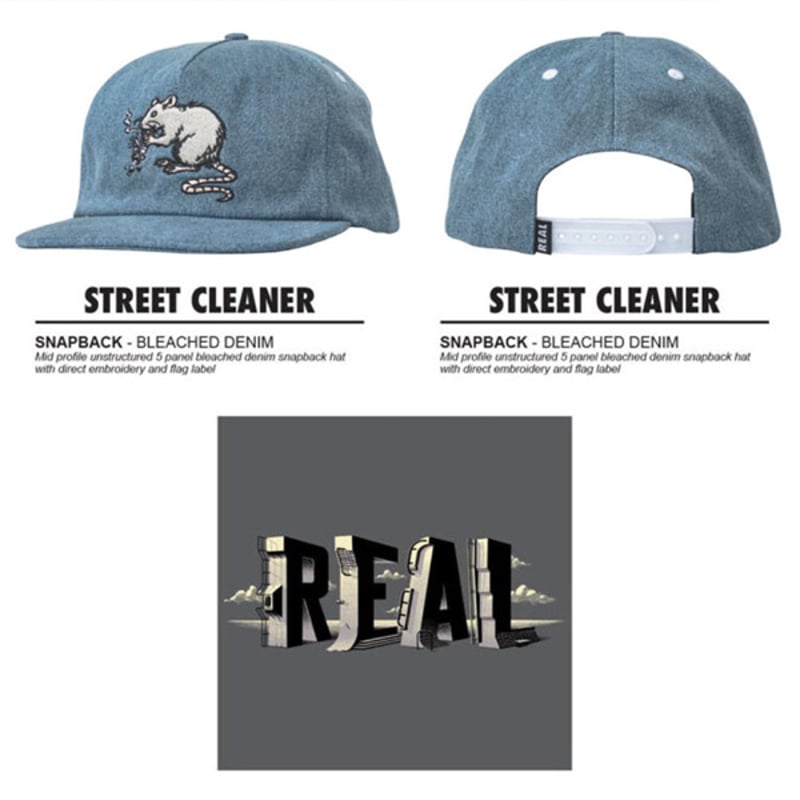REAL SKATEBOARDS キャップ CAP リアル スケートボード ブルー STREE