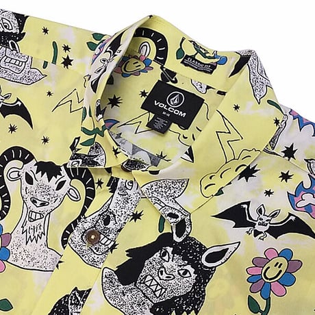 SALE VOLCOM シャツ 半袖 ボルコム メンズ　SURF VITALS OZZY WOVEN SHORT SLEEVE SHIRT （GLIMMERYELLOW）