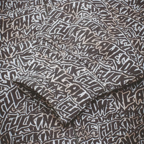 FUCKING AWESOME ファッキンオーサム ジップアップ フーディー パーカ　FUCKINGAWESOME Burnt Sticker Stamp Zipped Hoodie （AOP）