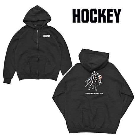 SALE HOCKEY パーカー SKATEBOARDS ホッケー　UNDEAD WARRIOR ZIP UP HOODIE （BLACK）