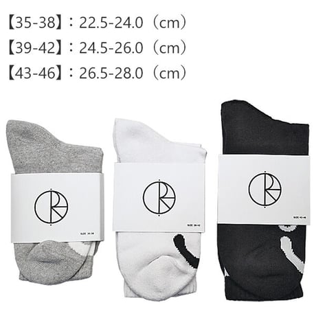 POLAR SKATE CO ソックス ポーラー ホワイト グレー ブラック　HAPPY SAD SOCKS  （3カラー）