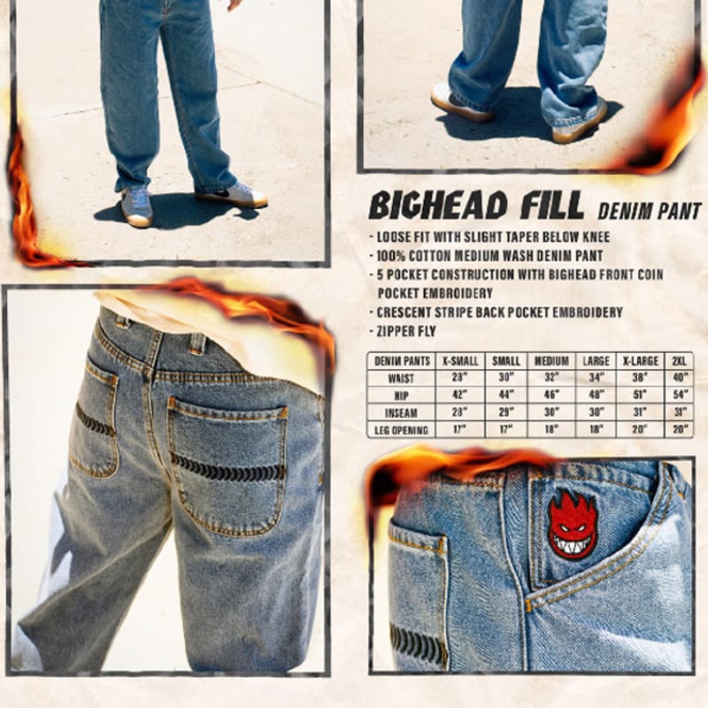 SPITFIRE WHEELS パンツ スピットファイア BIGHEAD FILL DENIM