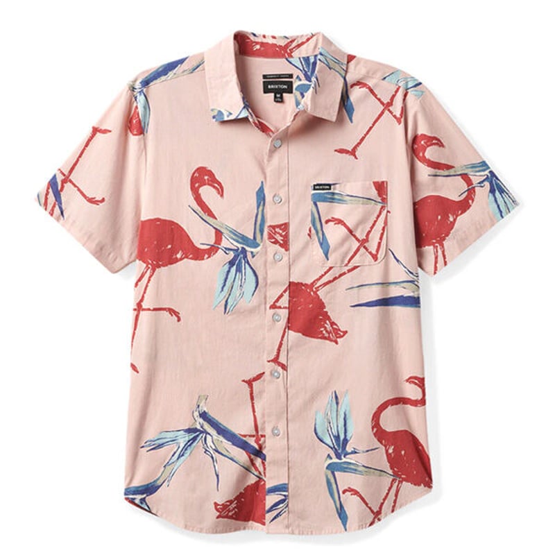 INDEPENDENT×BRIXTON アイアンクロス総柄　レーヨン混半袖シャツ ブリクストン BRIXTON 2025春夏 CHARTER PRINT S/S WVN メンズ