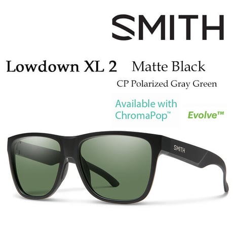 SMITH Lowdown XL 2 SUNGLASSES  (Frame： Matte Black / CP Polar Gray Green)