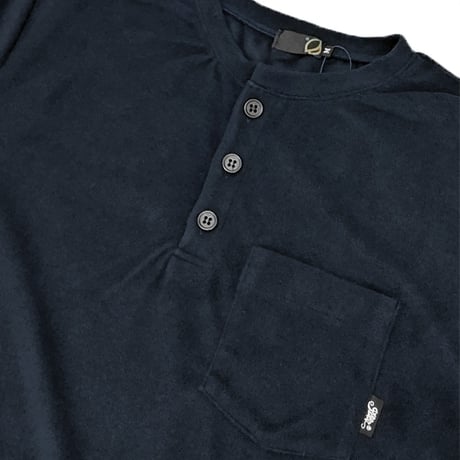 24-25 グリーンクロッシング インナー ヘンリーネック　GREEN CLOTHING LIGHT FLEECE HENLEY NECK  (NAVY）