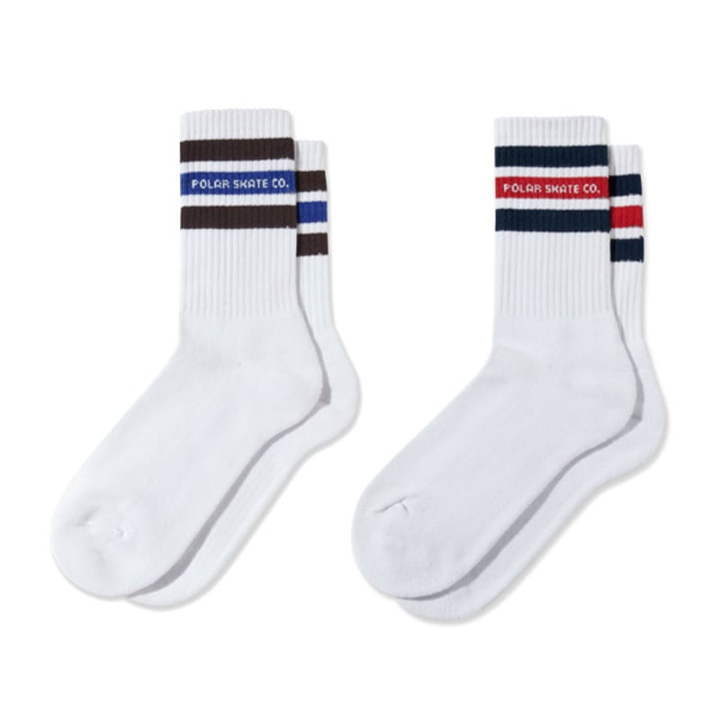 POLAR SKATE CO ソックス ポーラー ホワイト 白 FAT STRIPE SOCK