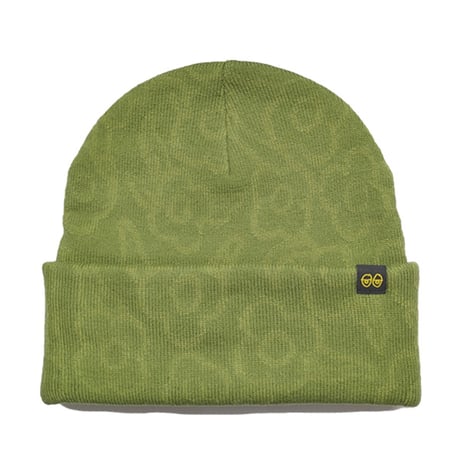 KROOKED ビーニー グリーン クルキッド　KROOKED SKATEBOARDS FLOWERS EYES CLIP CUFF BEANIE （OLIVE）
