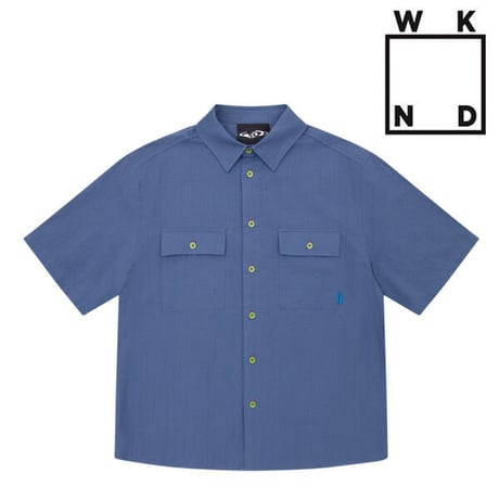 SALE WKND SKATEBOARDS シャツ 半袖 ウィークエンド　WILSON S/S SHIRT (OVERDYED BLUE)